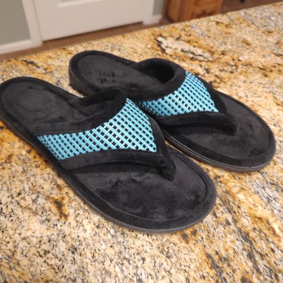 Brookstone Black Flip Flops Size M Women's Comfort Sandals - Picture 2 of 11